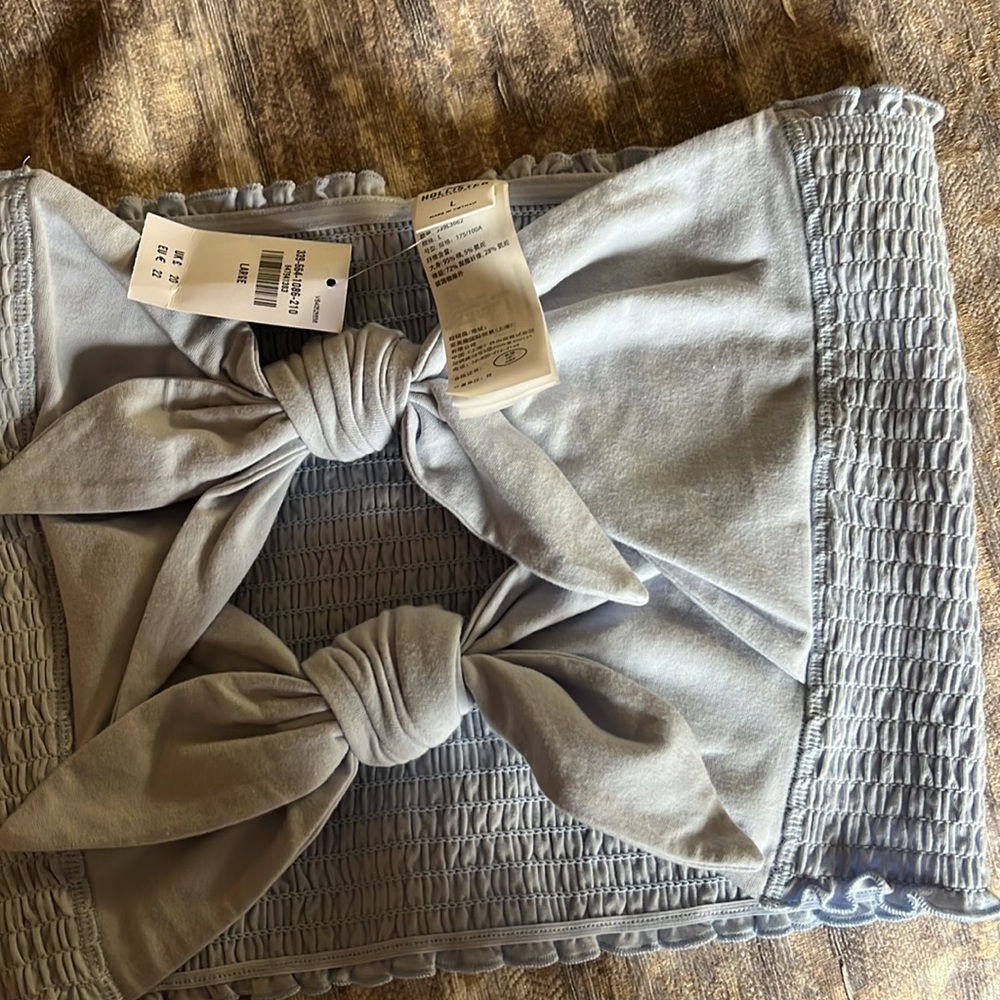 Hollister Light Blue Smocked Crop Top